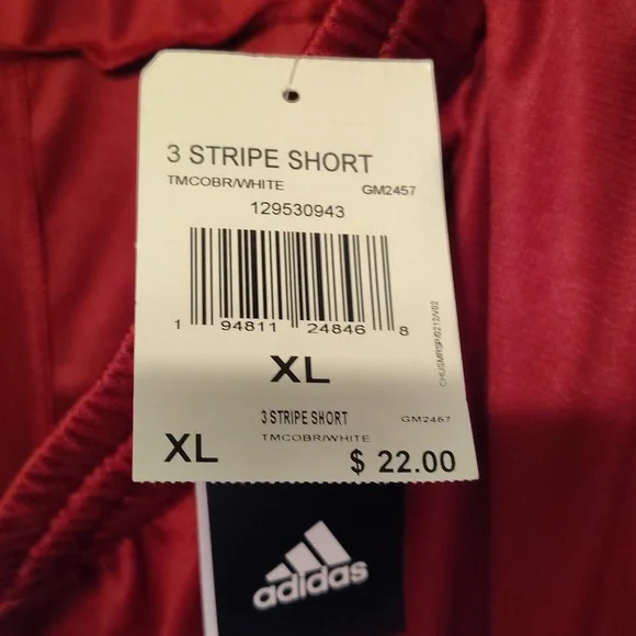 Men's size XL red Adidas shorts - Picture 3 of 6